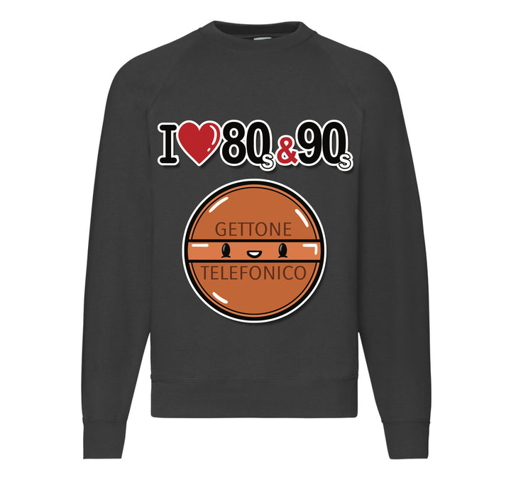 Felpa Classic Uomo Donna I LOVE 80/90 GETTONE ( G70009217 ) - Gufetto Brand