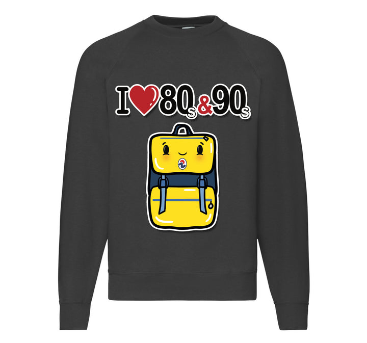 Felpa Classic Uomo Donna I LOVE 80/90 ZAINO ( ZA89056478 ) - Gufetto Brand