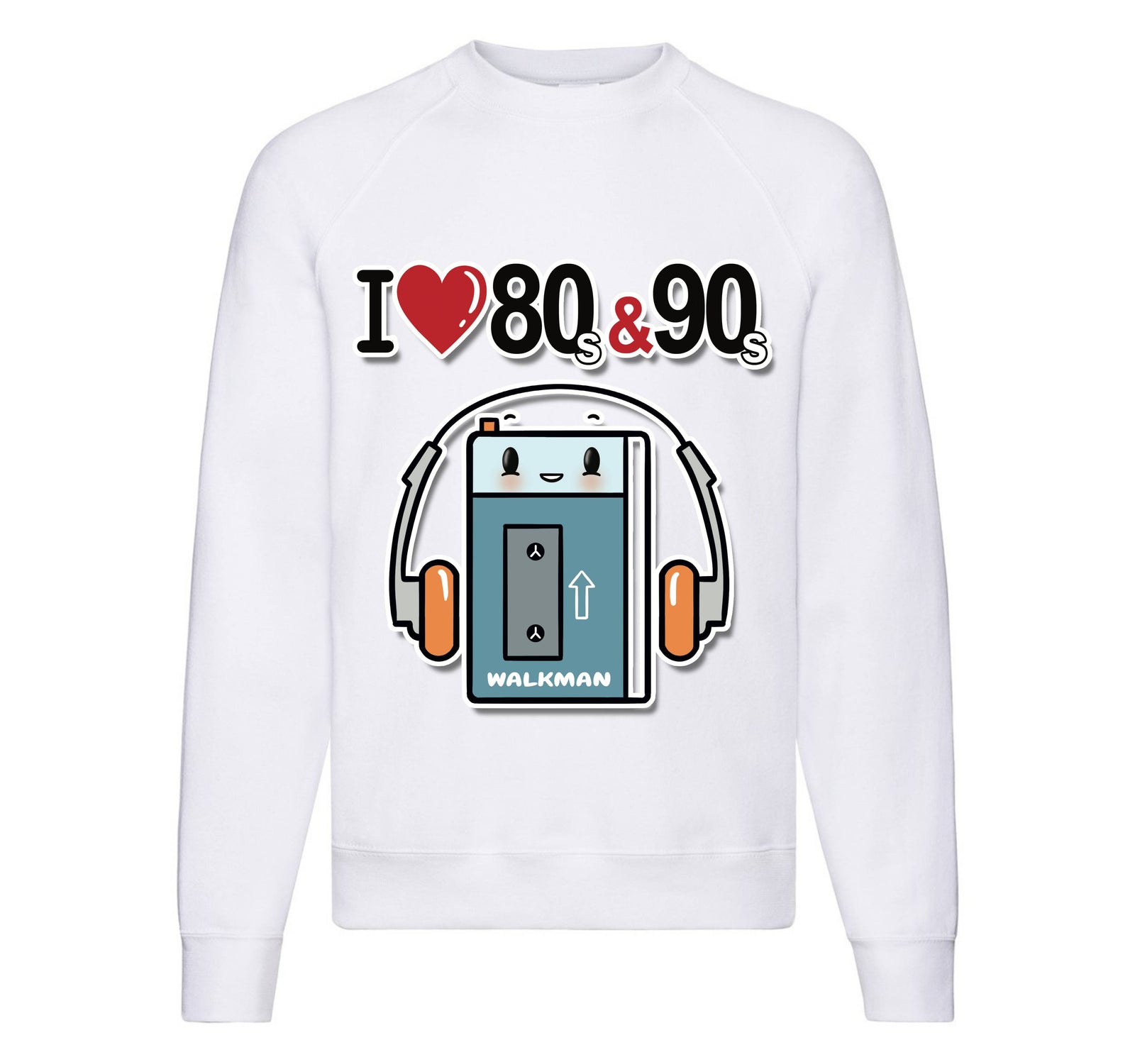 Felpa Classic Uomo Donna I LOVE 80/90 WALKMAN ( WA8054362 ) - Gufetto Brand