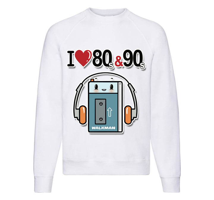 Felpa Classic Uomo Donna I LOVE 80/90 WALKMAN ( WA8054362 ) - Gufetto Brand