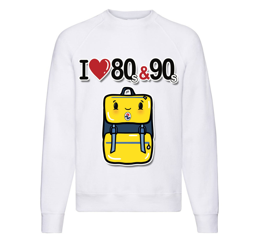 Felpa Classic Uomo Donna I LOVE 80/90 ZAINO ( ZA89056478 ) - Gufetto Brand