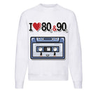 Felpa Classic Uomo Donna I LOVE 80/90 MUSICASSETTA ( M44400874 ) - Gufetto Brand