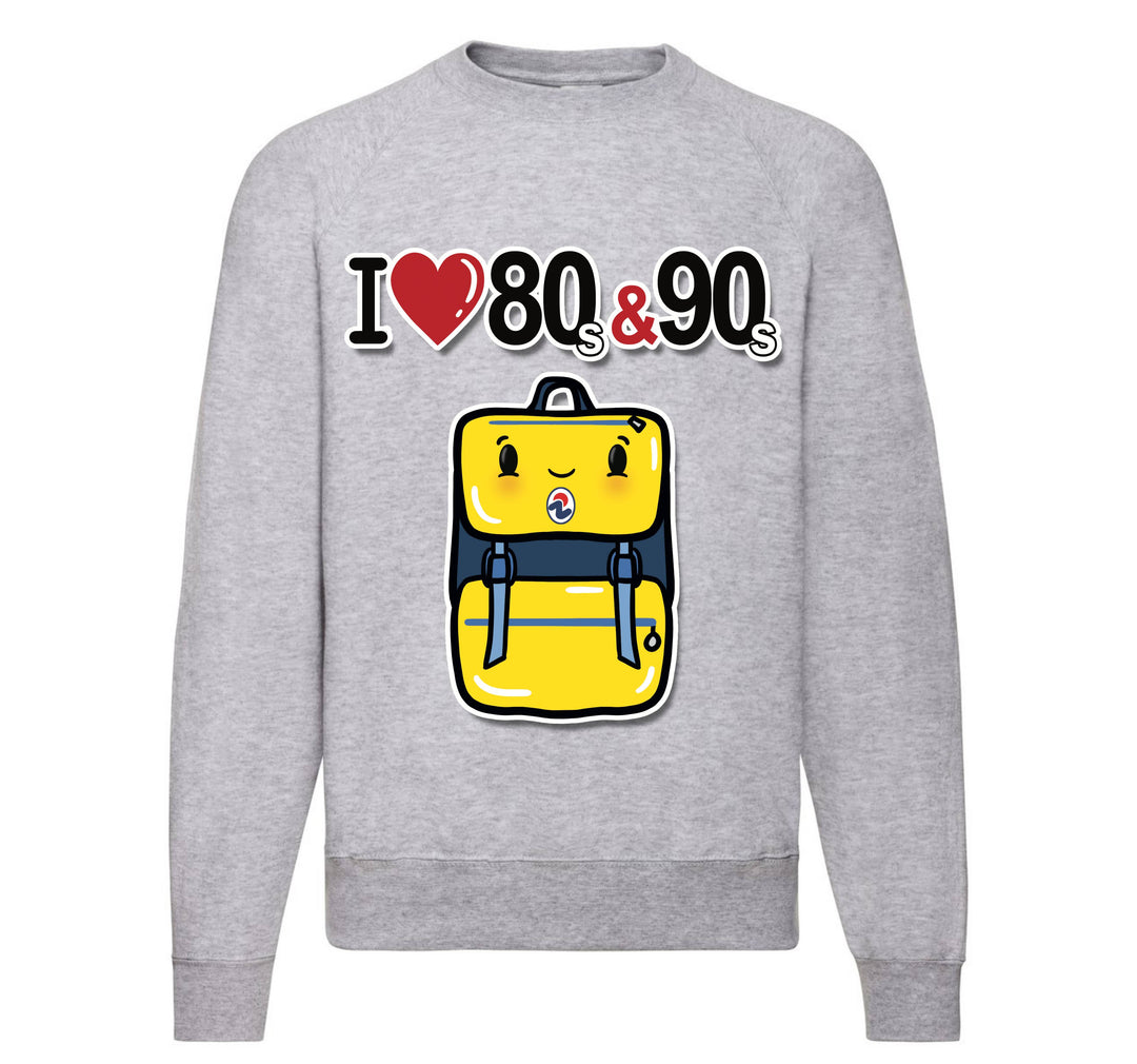 Felpa Classic Uomo Donna I LOVE 80/90 ZAINO ( ZA89056478 ) - Gufetto Brand