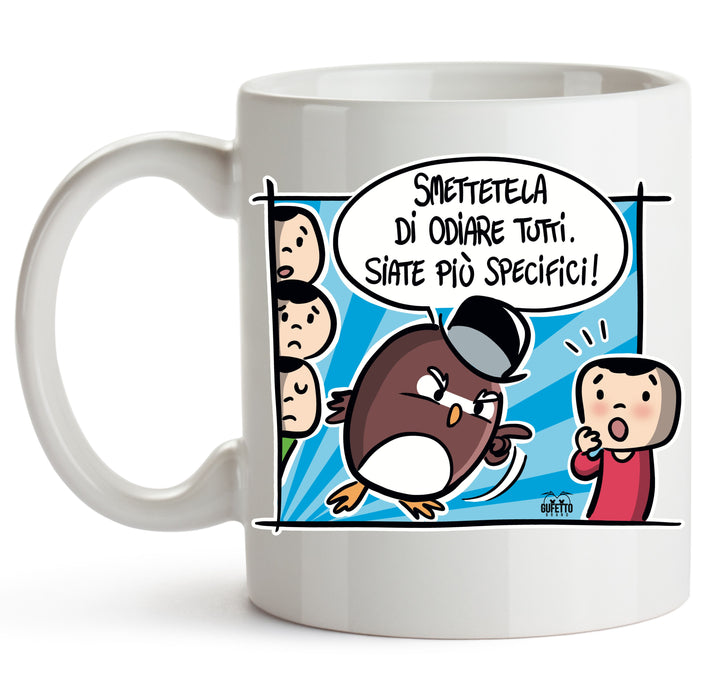 Tazza ODIO TUTTI ( O890333218 ) - Gufetto Brand