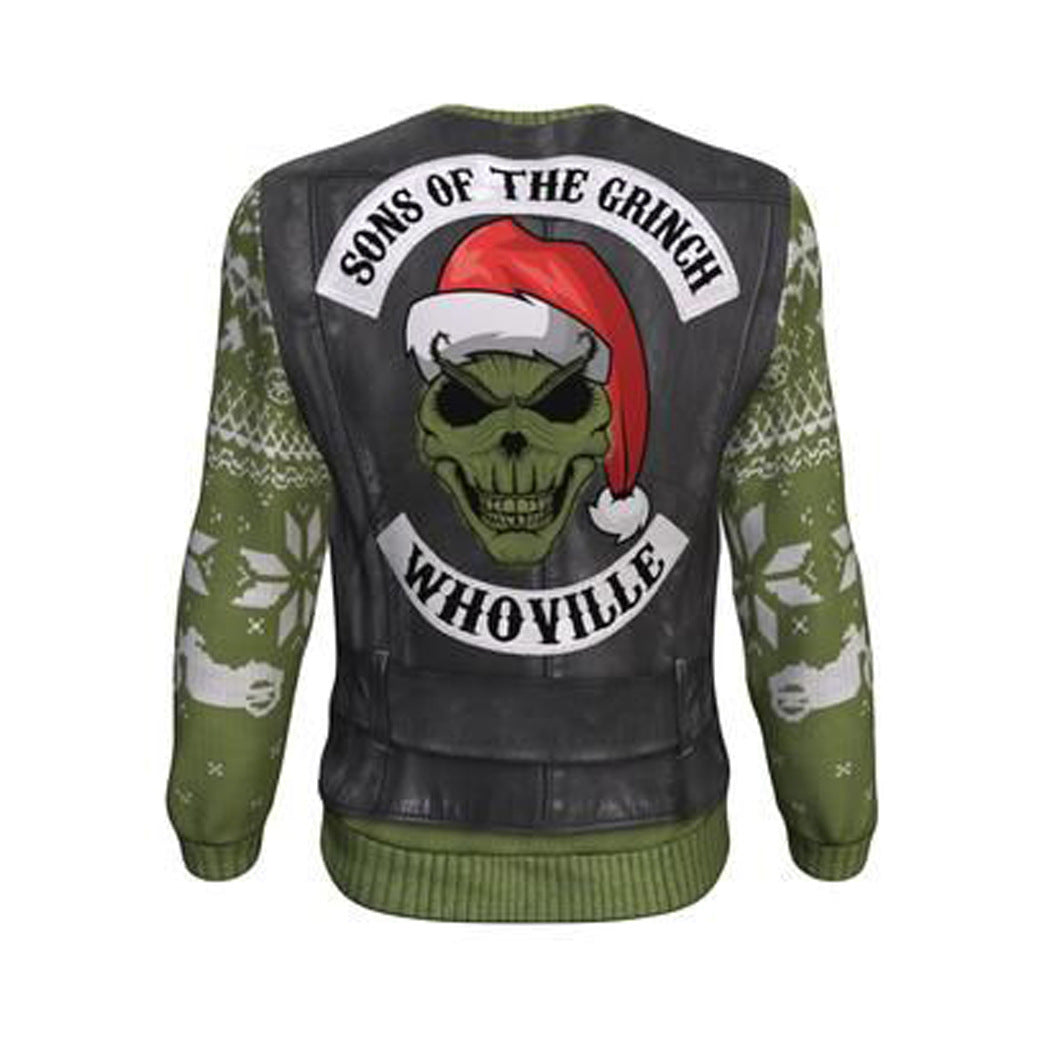 Nuovo maglione girocollo da uomo natalizio in due pezzi finto stampato in 3D - Gufetto Brand