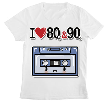 T-shirt Donna I LOVE 80/90 MUSICASSETTA ( M44400874 )