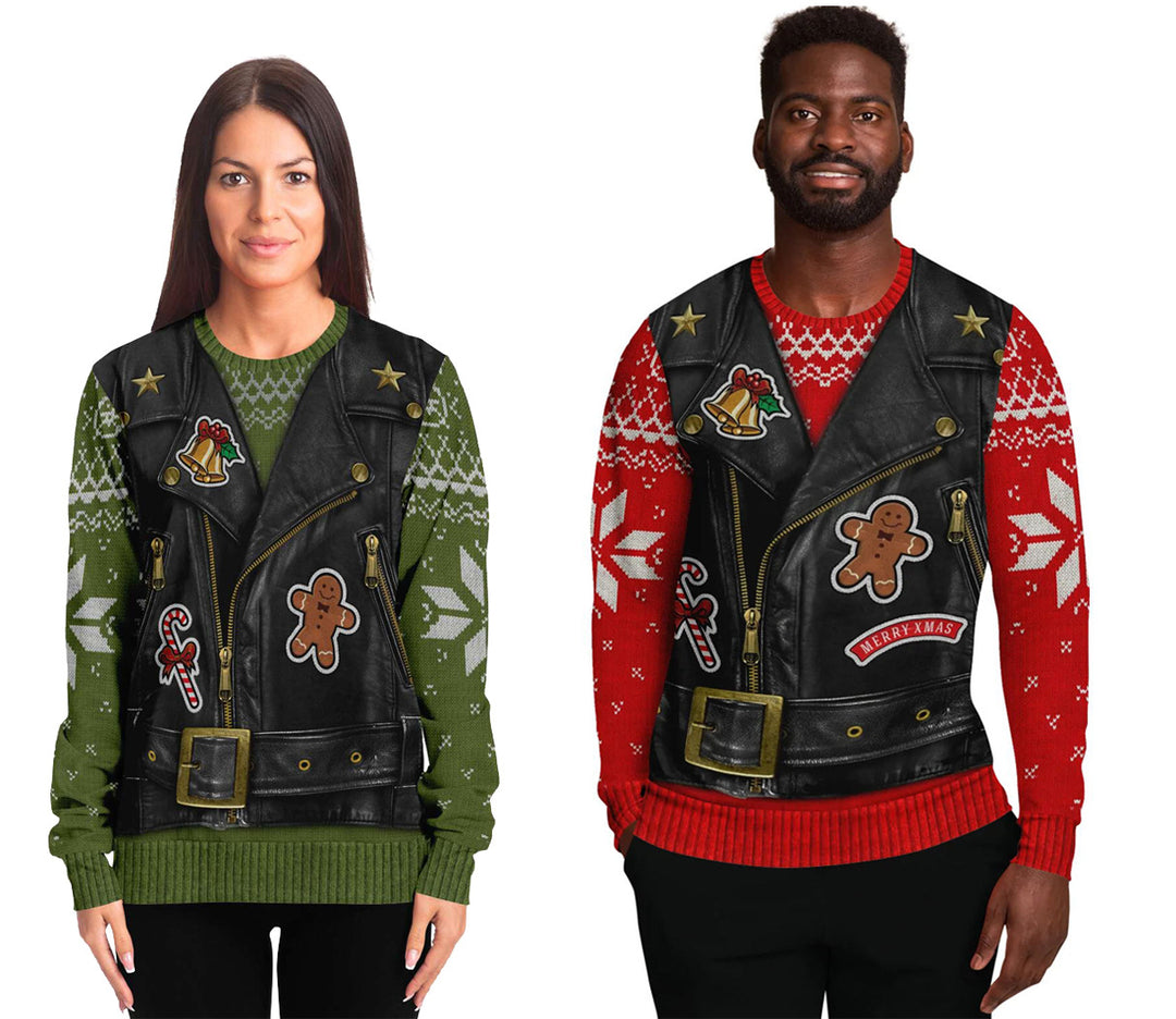 Nuovo maglione girocollo da uomo natalizio in due pezzi finto stampato in 3D - Gufetto Brand