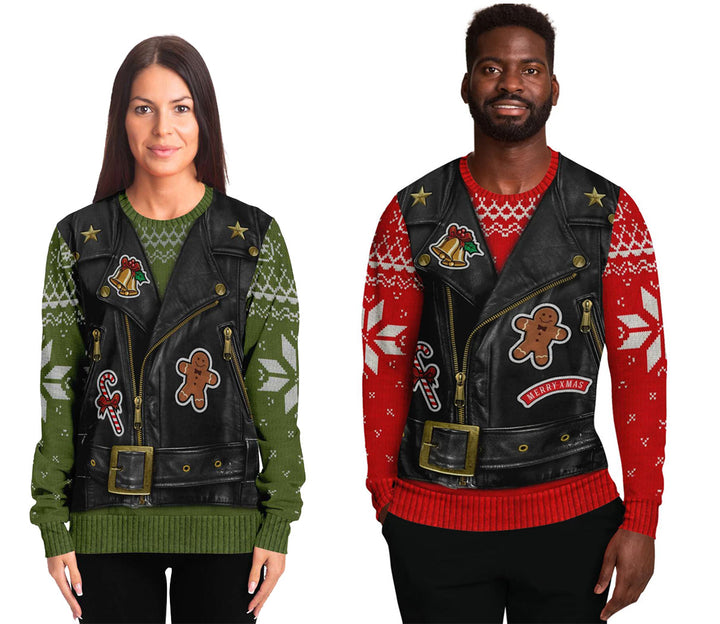 Nuovo maglione girocollo da uomo natalizio in due pezzi finto stampato in 3D - Gufetto Brand