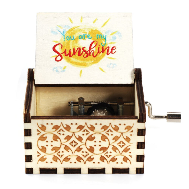 Carillon Queen a manovella in legno caldo Tema Bohemian Rhapsody Love Dad Love Mom You Are Our Sunshine compleanno Regalo di Natale - Gufetto Brand