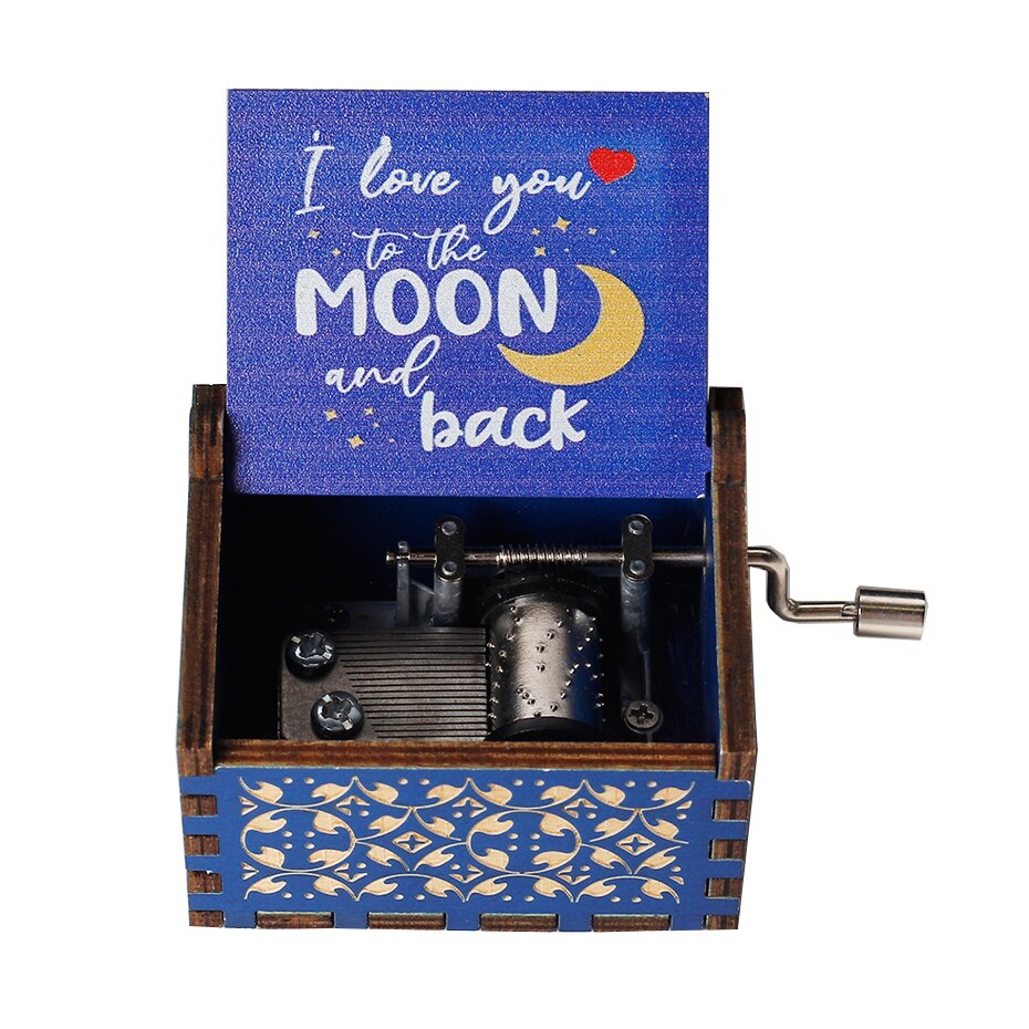 Carillon Queen a manovella in legno caldo Tema Bohemian Rhapsody Love Dad Love Mom You Are Our Sunshine compleanno Regalo di Natale - Gufetto Brand