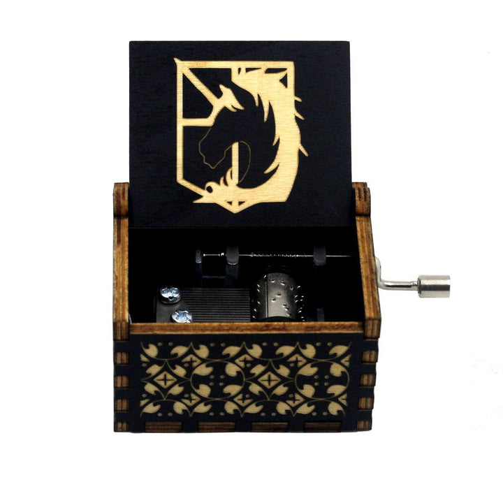 Attacking Giants Stationed Corps Music Box Bianco Blu Nero Legno You're My Sunshine The Godfather Musica Tema Regalo di compleanno - Gufetto Brand