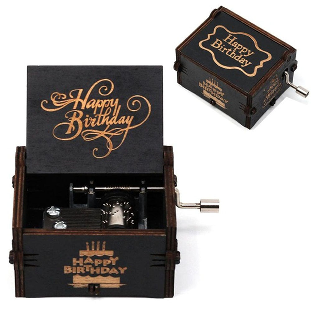 Carillon a manovella in legno intagliato Buon compleanno Regali di Natale Regali di Halloween Souvenir per bambini Fidanzata - Gufetto Brand