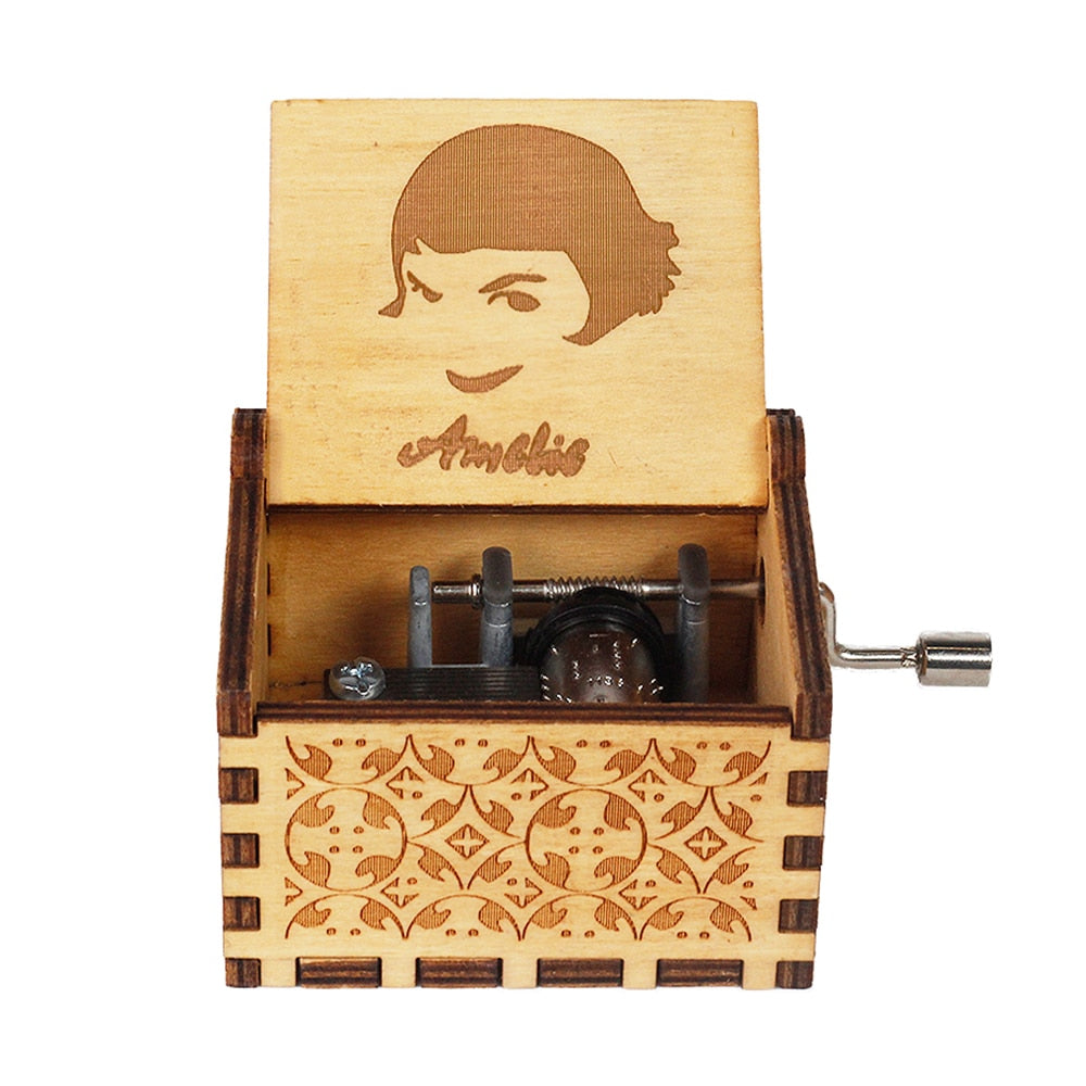 Carillon a manovella in legno intagliato Buon compleanno Regali di Natale Regali di Halloween Souvenir per bambini Fidanzata - Gufetto Brand
