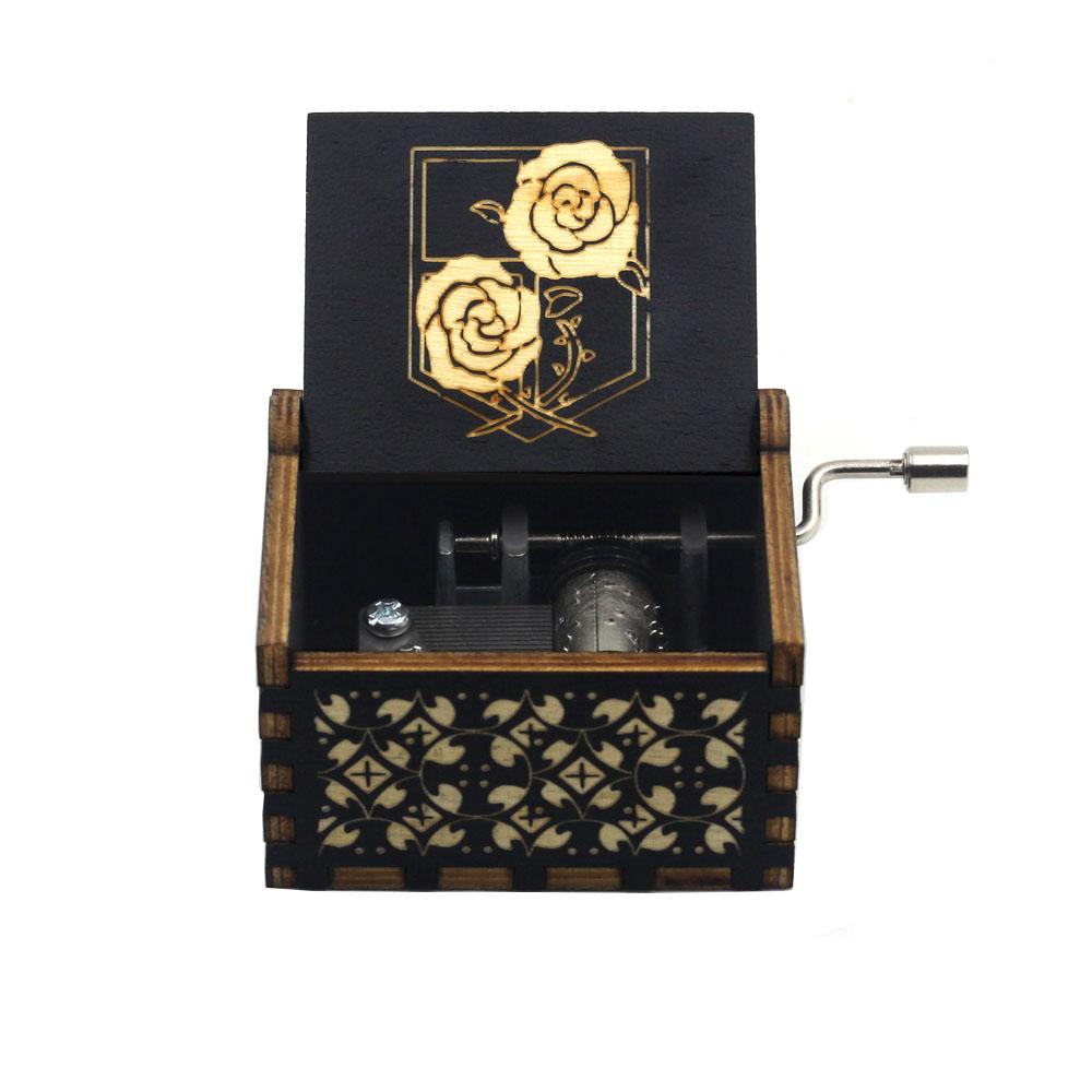Attacking Giants Stationed Corps Music Box Bianco Blu Nero Legno You're My Sunshine The Godfather Musica Tema Regalo di compleanno - Gufetto Brand