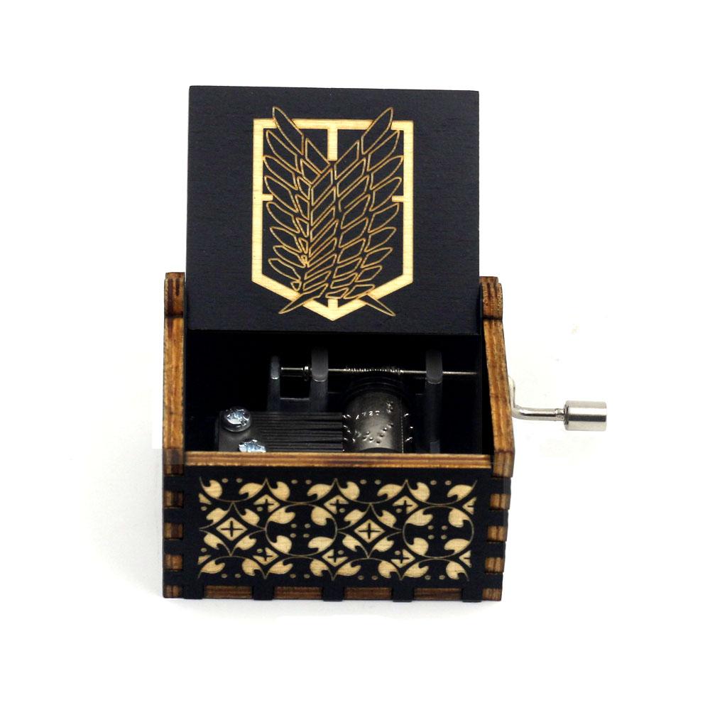 Attacking Giants Stationed Corps Music Box Bianco Blu Nero Legno You're My Sunshine The Godfather Musica Tema Regalo di compleanno - Gufetto Brand