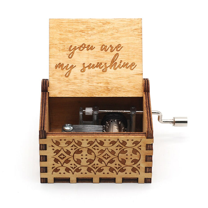 Carillon Queen a manovella in legno caldo Tema Bohemian Rhapsody Love Dad Love Mom You Are Our Sunshine compleanno Regalo di Natale - Gufetto Brand