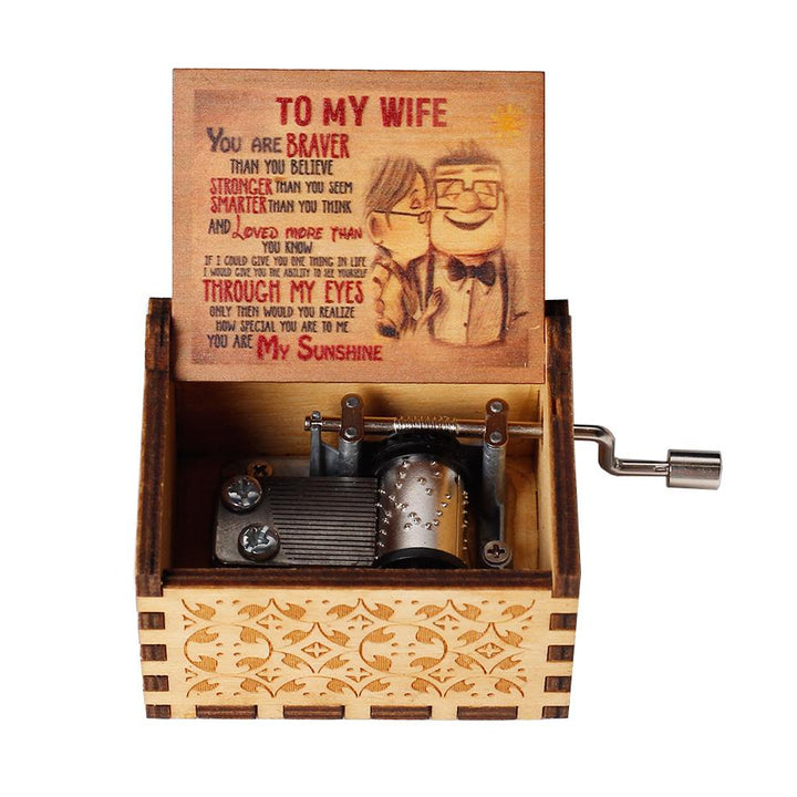 Attacking Giants Stationed Corps Music Box Bianco Blu Nero Legno You're My Sunshine The Godfather Musica Tema Regalo di compleanno - Gufetto Brand