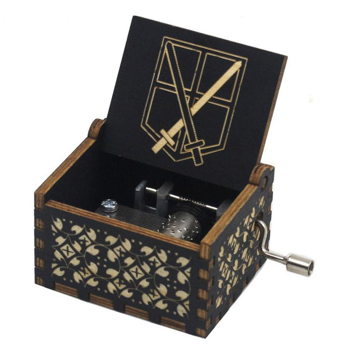 New Attack on Titan Queen Music Box Manovelle in legno intagliato antico Power Game Crossing Rainbow Regali di compleanno di Natale - Gufetto Brand