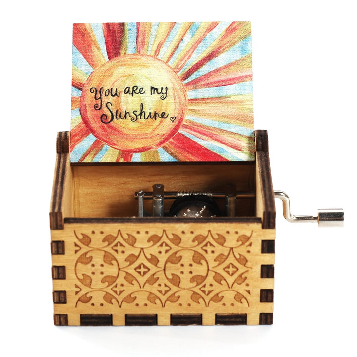 Carillon Queen a manovella in legno caldo Tema Bohemian Rhapsody Love Dad Love Mom You Are Our Sunshine compleanno Regalo di Natale - Gufetto Brand