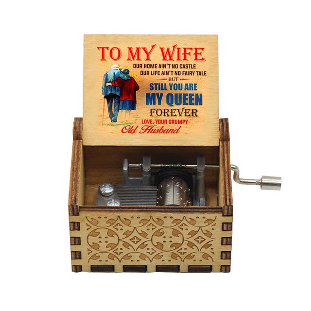Attacking Giants Stationed Corps Music Box Bianco Blu Nero Legno You're My Sunshine The Godfather Musica Tema Regalo di compleanno - Gufetto Brand
