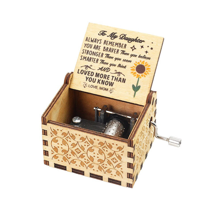 Carillon Queen a manovella in legno caldo Tema Bohemian Rhapsody Love Dad Love Mom You Are Our Sunshine compleanno Regalo di Natale - Gufetto Brand