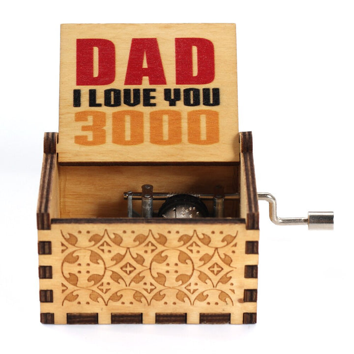 Carillon Queen a manovella in legno caldo Tema Bohemian Rhapsody Love Dad Love Mom You Are Our Sunshine compleanno Regalo di Natale - Gufetto Brand