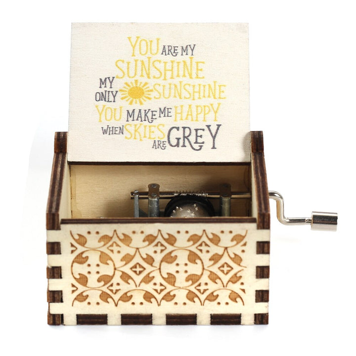 Carillon Queen a manovella in legno caldo Tema Bohemian Rhapsody Love Dad Love Mom You Are Our Sunshine compleanno Regalo di Natale - Gufetto Brand