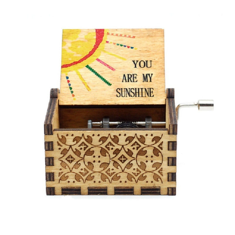Carillon Queen a manovella in legno caldo Tema Bohemian Rhapsody Love Dad Love Mom You Are Our Sunshine compleanno Regalo di Natale - Gufetto Brand