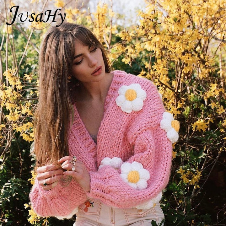 JuSaHy Maglioni cardigan natalizi con decorazione elegante a forma di fragola per le donne Cappotto monopetto allentato con scollo a V da ragazza Nuovo - Gufetto Brand