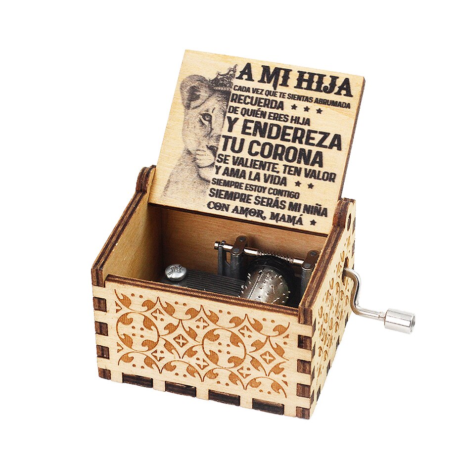 Carillon Queen a manovella in legno caldo Tema Bohemian Rhapsody Love Dad Love Mom You Are Our Sunshine compleanno Regalo di Natale - Gufetto Brand