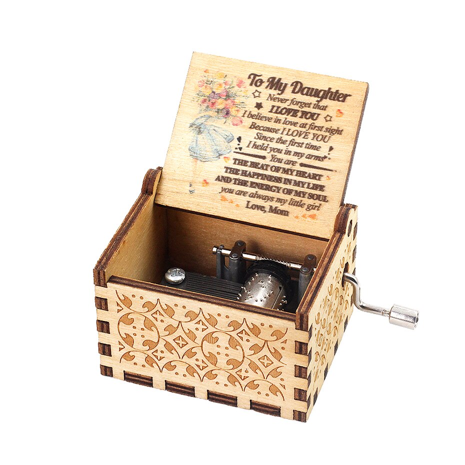 Carillon Queen a manovella in legno caldo Tema Bohemian Rhapsody Love Dad Love Mom You Are Our Sunshine compleanno Regalo di Natale - Gufetto Brand