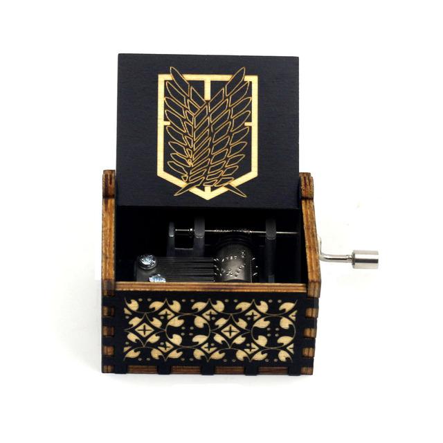 Attacking Giants Stationed Corps Music Box Bianco Blu Nero Legno You're My Sunshine The Godfather Musica Tema Regalo di compleanno - Gufetto Brand
