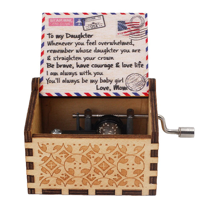 Carillon Queen a manovella in legno caldo Tema Bohemian Rhapsody Love Dad Love Mom You Are Our Sunshine compleanno Regalo di Natale - Gufetto Brand