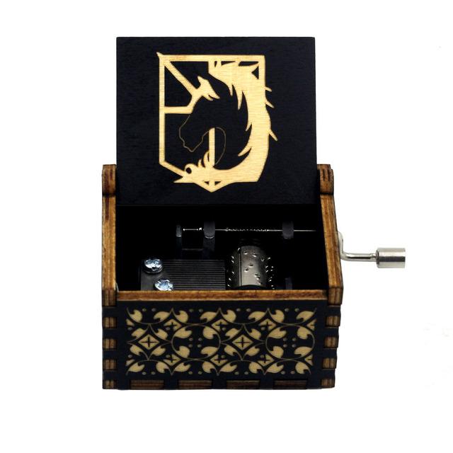 Attacking Giants Stationed Corps Music Box Bianco Blu Nero Legno You're My Sunshine The Godfather Musica Tema Regalo di compleanno - Gufetto Brand