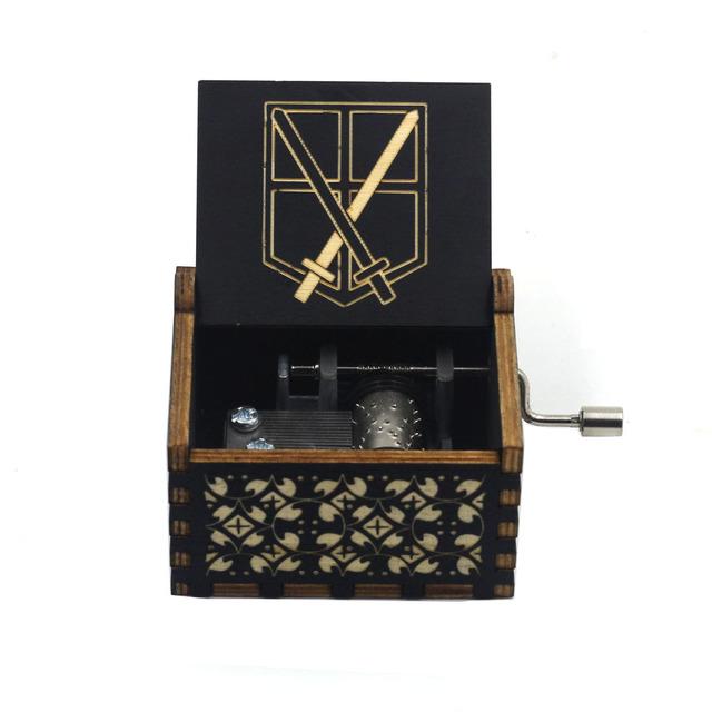 Attacking Giants Stationed Corps Music Box Bianco Blu Nero Legno You're My Sunshine The Godfather Musica Tema Regalo di compleanno - Gufetto Brand