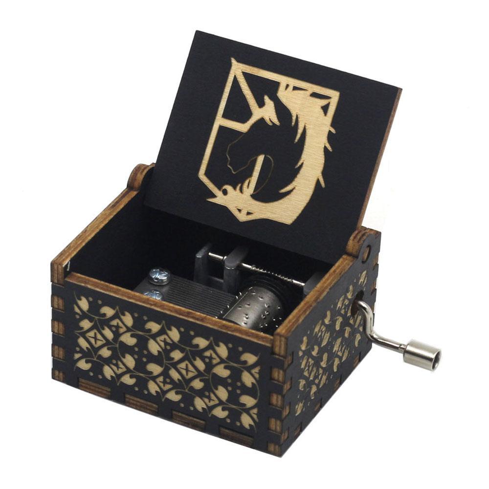 New Attack on Titan Queen Music Box Manovelle in legno intagliato antico Power Game Crossing Rainbow Regali di compleanno di Natale - Gufetto Brand