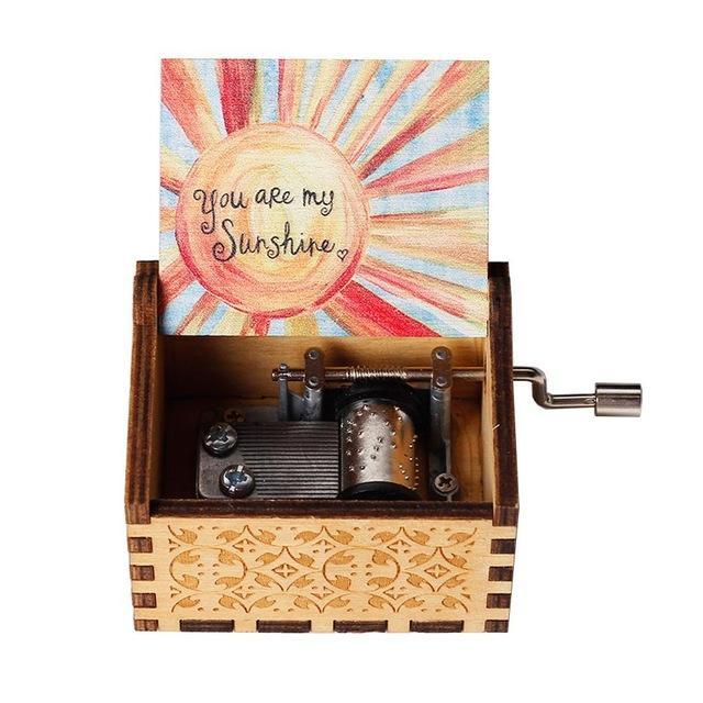 Attacking Giants Stationed Corps Music Box Bianco Blu Nero Legno You're My Sunshine The Godfather Musica Tema Regalo di compleanno - Gufetto Brand