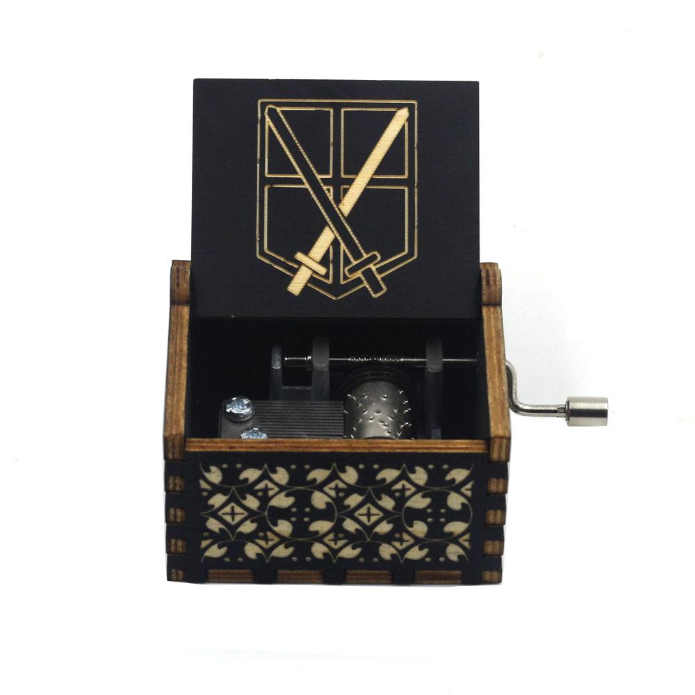 Attacking Giants Stationed Corps Music Box Bianco Blu Nero Legno You're My Sunshine The Godfather Musica Tema Regalo di compleanno - Gufetto Brand