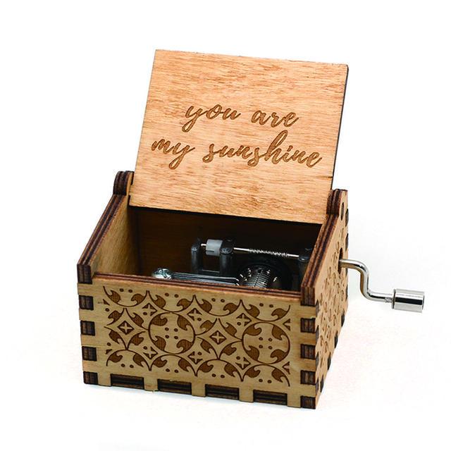 Attacking Giants Stationed Corps Music Box Bianco Blu Nero Legno You're My Sunshine The Godfather Musica Tema Regalo di compleanno - Gufetto Brand