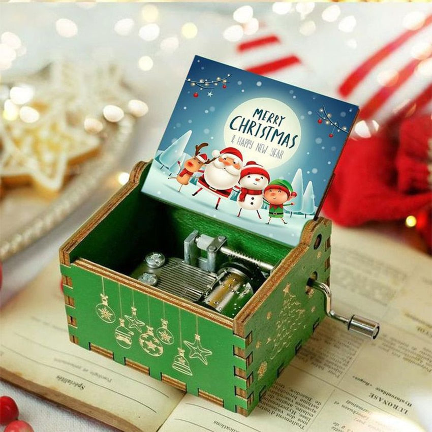 NOVITÀ Music Box QUEEN Un sacco di stili Tema di buon Natale Mano di legno Natale Compleanno Regalo di San Valentino Regalo di Capodanno - Gufetto Brand