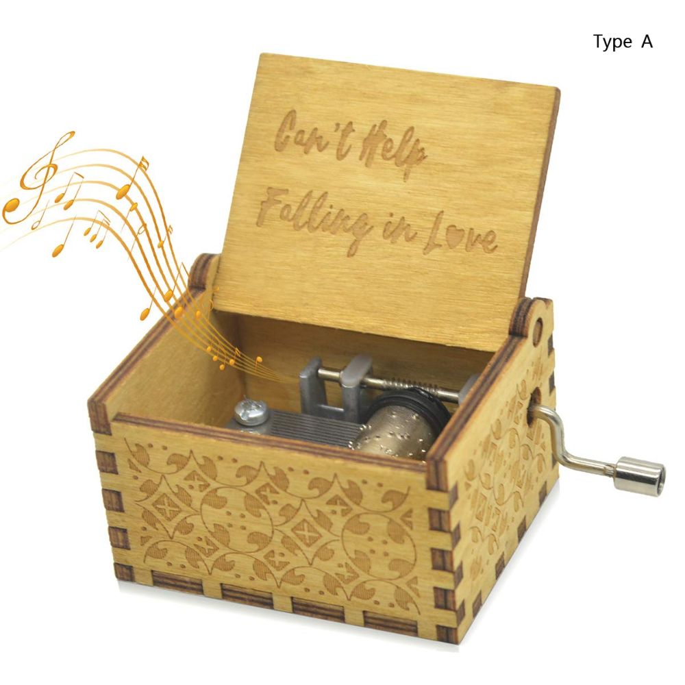 Incisione in legno Carillon vintage Carillon a manovella Fidanzata La moglie non può fare a meno di innamorarsi Regali di compleanno Regalo - Gufetto Brand