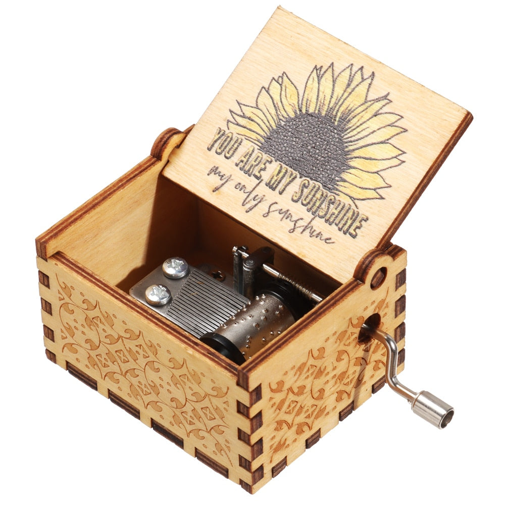 Incisione in legno Carillon vintage Carillon a manovella Fidanzata La moglie non può fare a meno di innamorarsi Regali di compleanno Regalo - Gufetto Brand