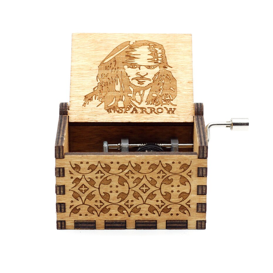 Carillon in legno fatto a mano Jack Sparrow dai pirati dei Caraibi suona melodia Davy Jones Sailor Moon carillon regalo - Gufetto Brand