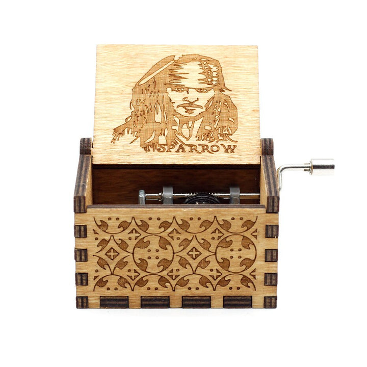 Carillon in legno fatto a mano Jack Sparrow dai pirati dei Caraibi suona melodia Davy Jones Sailor Moon carillon regalo - Gufetto Brand