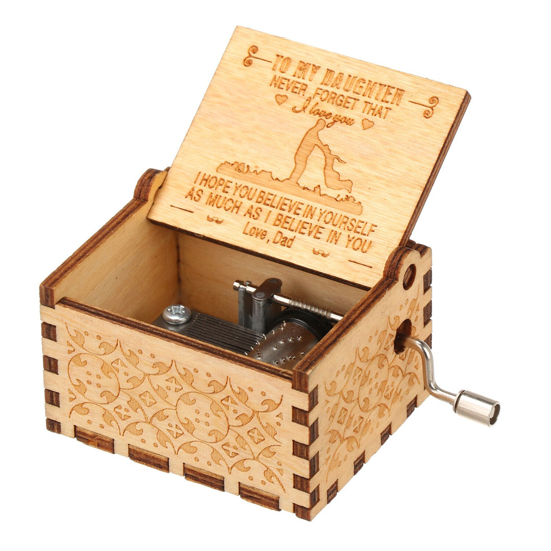 Incisione in legno Carillon vintage Carillon a manovella Fidanzata La moglie non può fare a meno di innamorarsi Regali di compleanno Regalo - Gufetto Brand
