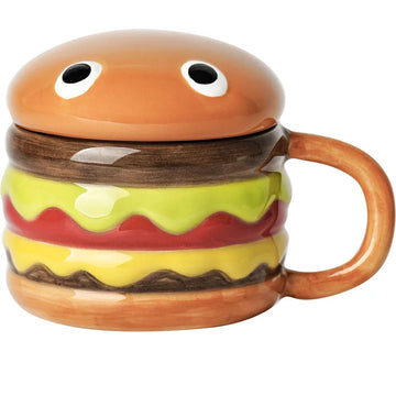 Tazze da caffè da 300 ml forma di hamburger con coperchio