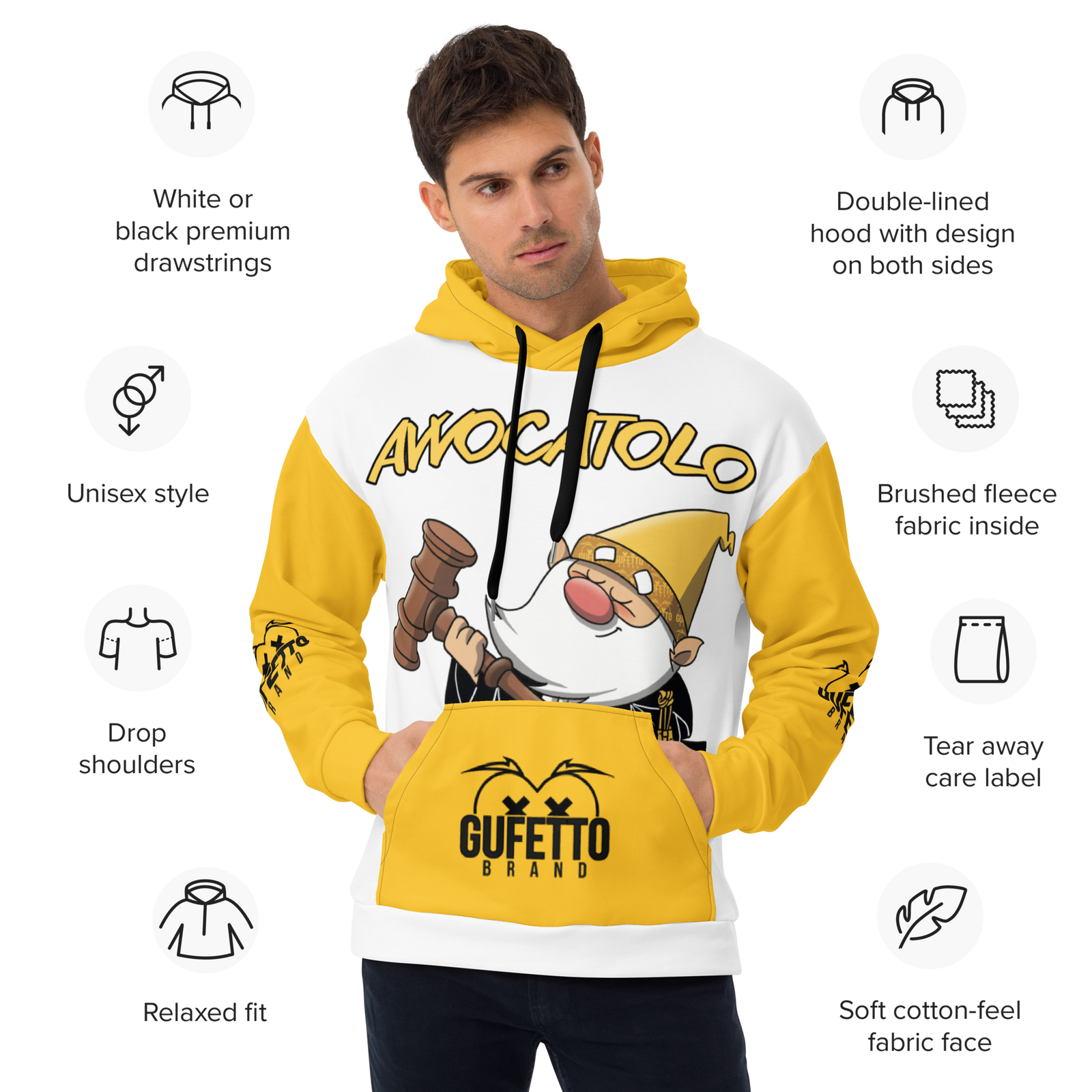 Felpa con cappuccio AVVOCATOLO - Gufetto Brand