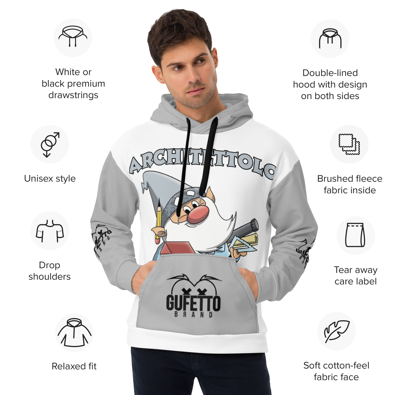 Felpa con cappuccio ARCHITETTOLO - Gufetto Brand