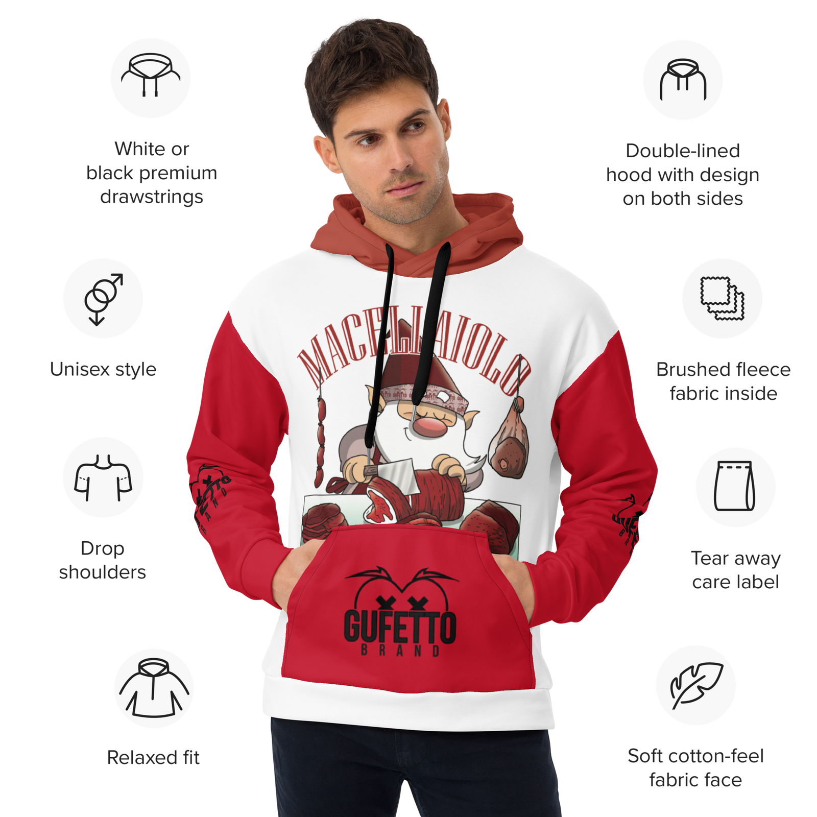 Felpa con cappuccio Uomo/Donna MACELLAIOLO - Gufetto Brand
