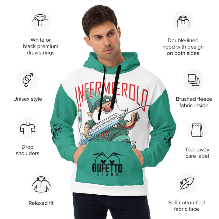 Felpa con cappuccio Uomo/Donna INFERMIEROLO - Gufetto Brand